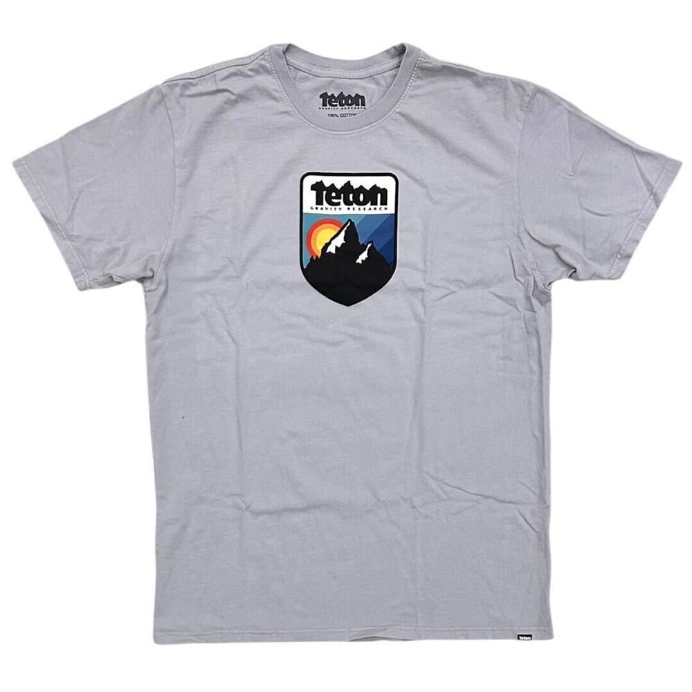Teton Gravity Research Men's T-Shirt Retro Camp Short Sleeve Crewneck Grey Tee